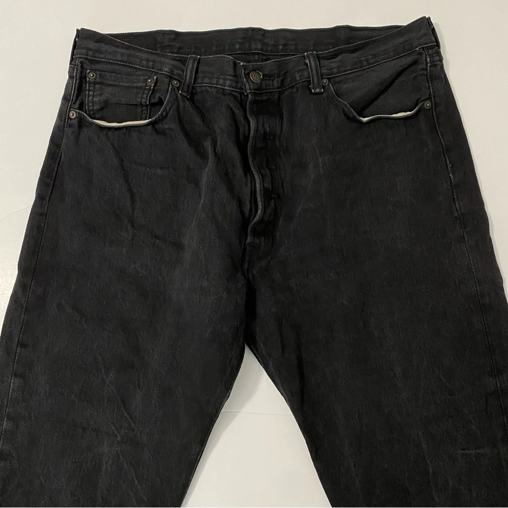 Levi’s Men’s 501 Straight Leg Black Denim Jeans 40x30 Grunge Streetwear